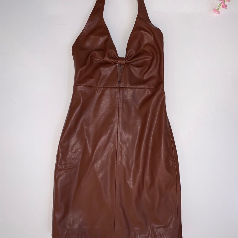 Leather Short Dress